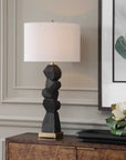 Demelo - Stacked Wood Table Lamp - Black