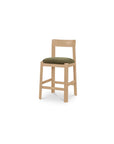 Oli - Counter Stool - Dark Green / Light Brown