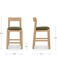 Oli - Counter Stool - Dark Green / Light Brown