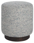 Avila - Tweed Round Ottoman - Silver