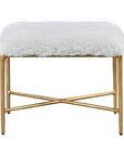 Charmed - Sheepskin Small Bench - White