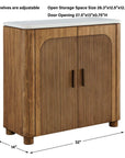 Mebarak - Reeded 2 Door Cabinet - Bronze,White,Woodtone