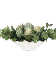 Protea Blooms - Bowl Centerpiece - Green / White