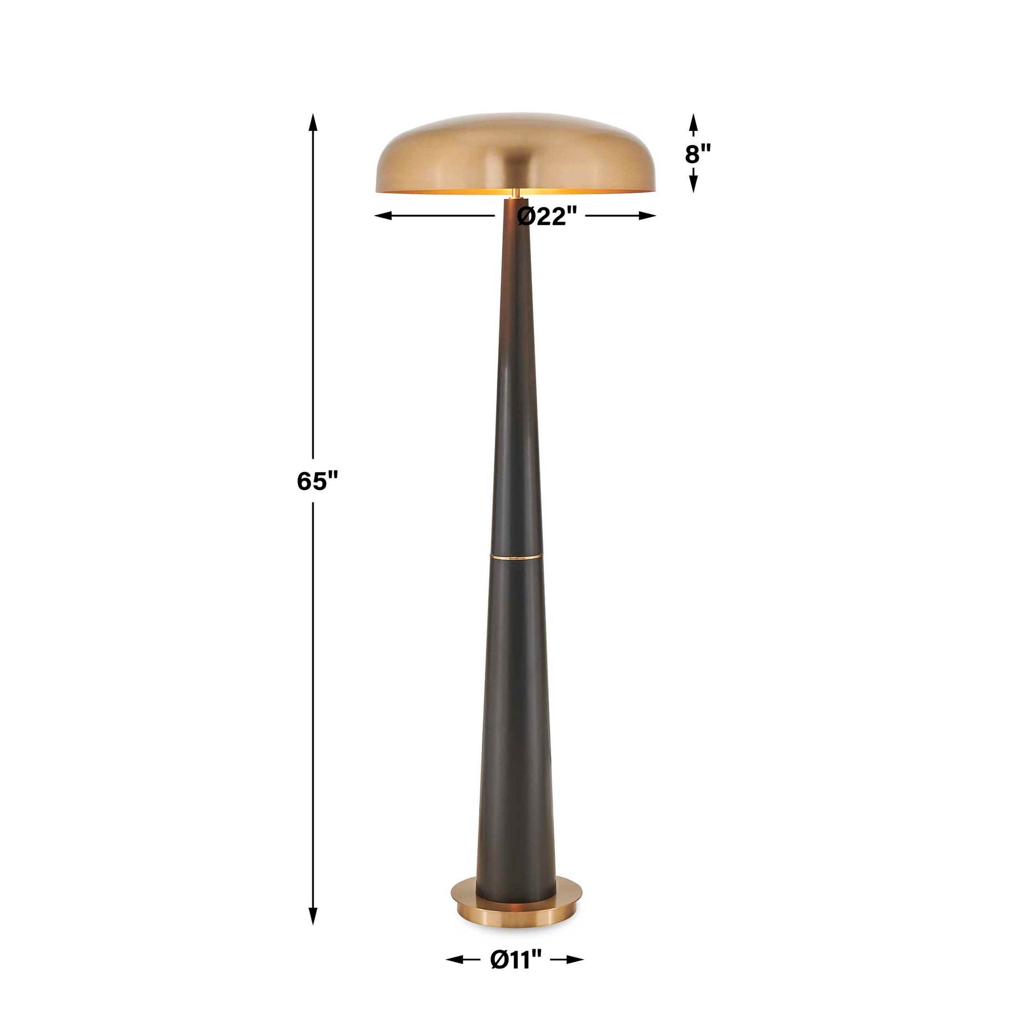 Davis - Floor Lamp - Black,Brass,Gold