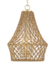 Macrame - 4 Light Rope Pendant - Light Brown