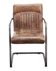 Ansel - Leather Arm Chair (Set of 2) - Grazed Brown