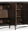 Melange - Keenan 5-Door Credenza - Dark Brown