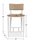 Calbas - Outdoor Counter Stool - White / Woodtone