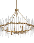 Crystal - Stick 8 Light Chandelier - Brass