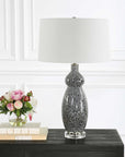 Velino - Curvy Glass Table Lamp - Dark Gray