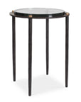 Kennington - Round Glass Accent Table - Black / Brass / Bronze