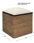 Island - Square Straw Accent Stool
