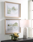 Serene - Lake Framed Prints (Set of 2) - Brown