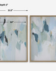 Seabreeze - Abstract Framed Canvas Prints (Set of 2) - Light Blue