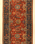 Fine Mughal Runner hand knotted of fine wool and organic dyes. These are the perfect colors to incorporate into your home. 