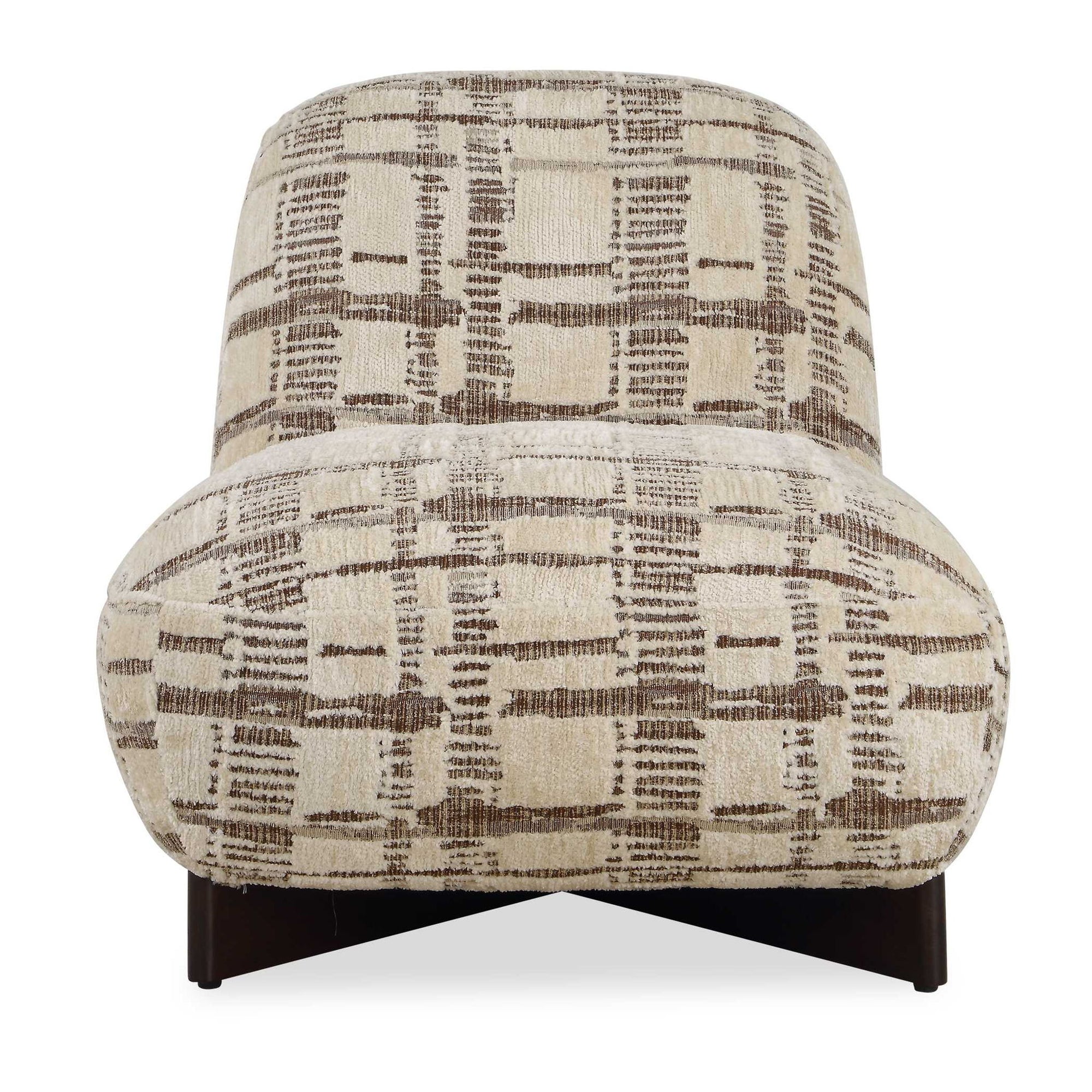 Evans - Modern Armless Accent Chair - Beige / Brown