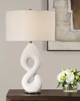 Meridian - Ivory Stone Table Lamp - White
