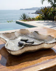 Lunara - Indoor-Outdoor Stone Bowl - Gray / White