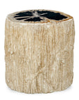 Arco - Petrified Wood Top Accent Table - Black / White