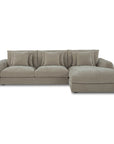Berga - Sectional Pebble Right Stationary Sofa - Gray