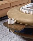 Cashiers - Cocktail Ottoman - Chestnut / Vintage Ecru