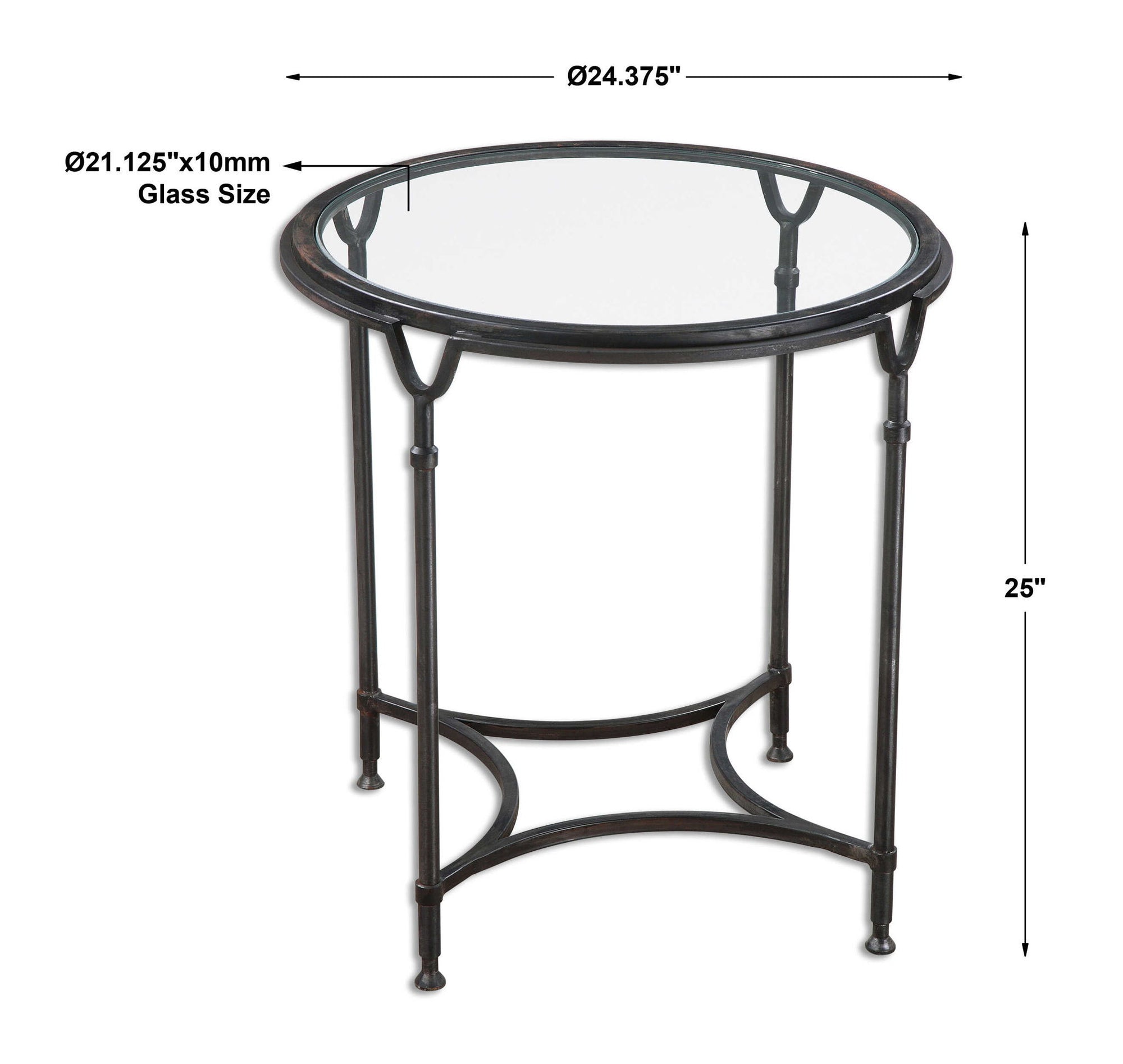 Samson - Glass Side Table - Black
