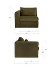 Swift - Left Arm Facing Chair - Dark Green