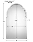 Brayden - Frameless Arched Mirror - Pearl Silver
