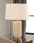 Aubrey - Travertine Table Lamp