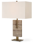 Turning - Point Travertine Table Lamp