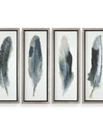 Feathered Beauty - Prints (Set of 4) - Pearl Silver