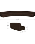 Naomi - 3 Piece Concave Modular Sectional - Dark Brown