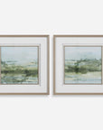 Soft Sage - Abstract Landscape Prints (Set of 2) - Gray