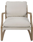 Melora - Solid Oak Accent Chair - Beige