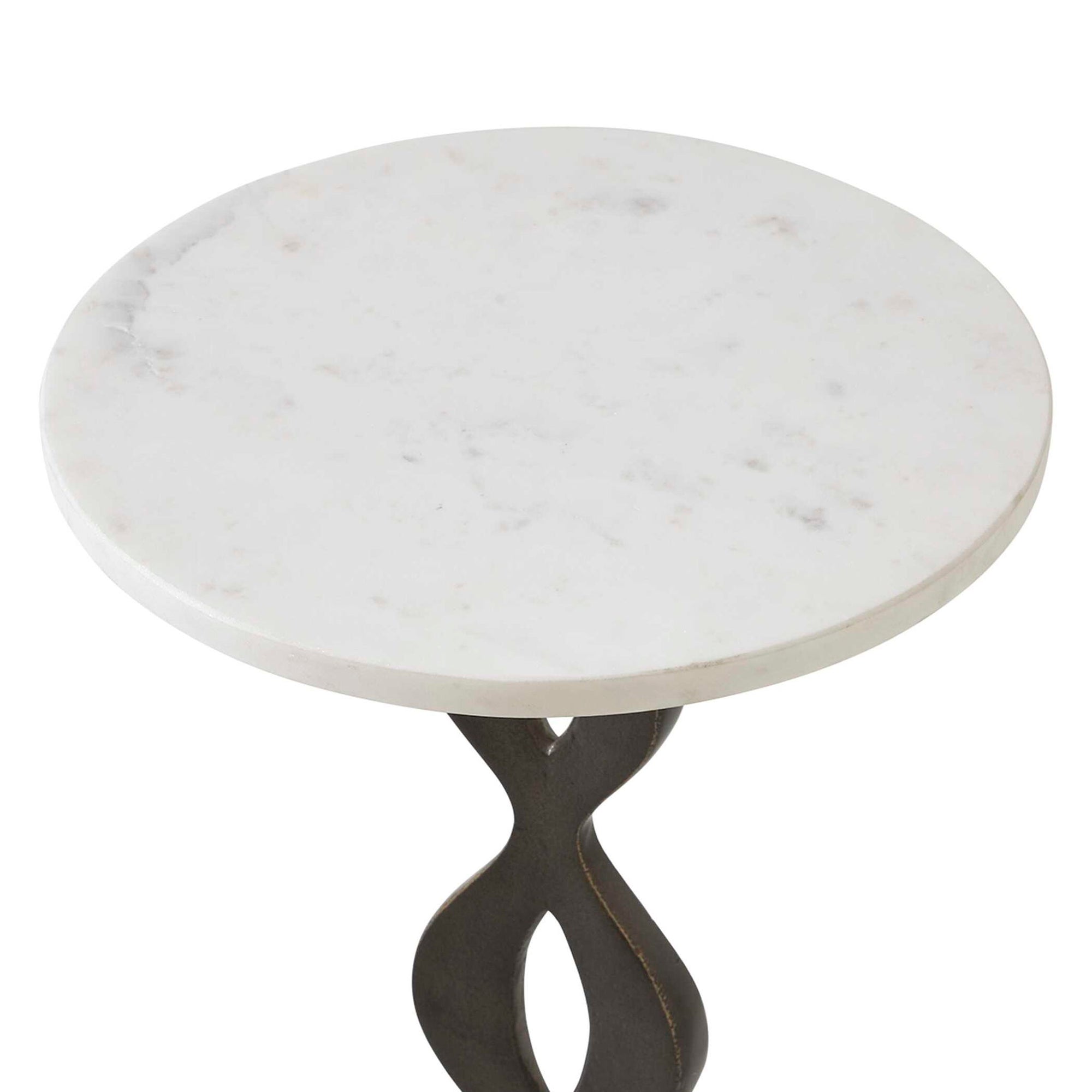 Ila - Round Drink Table - Bronze / White