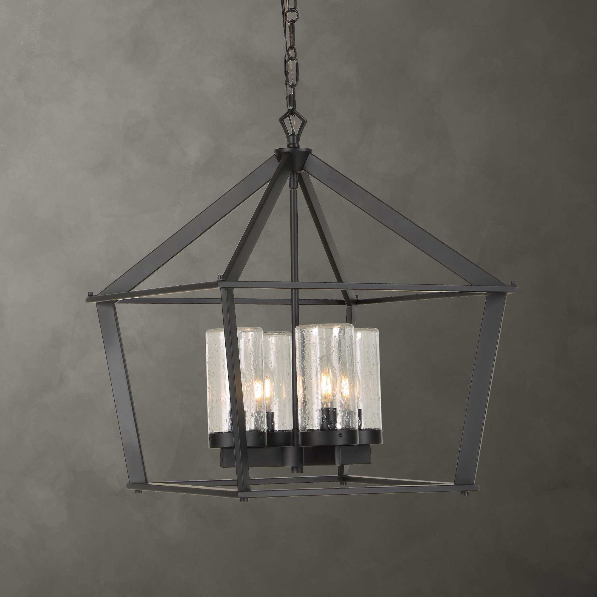 Evanston - 4 Light Indoor-Outdoor Pendant - Black