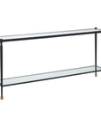 Javana - Glass / Iron Console Table - Brass,Bronze