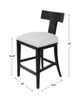 Idris - Modern Wood Counter Stool - Black & White