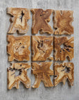 Talia - Wood Wall Decor (Set of 9) - Light Brown