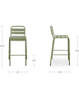 Kade - Outdoor Bar Stool (Set of 2) - Green