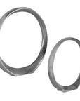 Orbits - Ring Sculptures (Set of 2) - Nickel