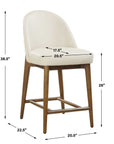Stitches - Leather Counter Stool - White / Brown