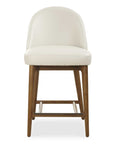 Stitches - Leather Counter Stool - White / Brown