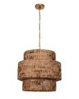 Water Hyacinth - 4 Light Woven Pendant - Light Brown