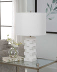 Ascent - White Geometric Table Lamp