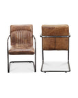 Ansel - Leather Arm Chair (Set of 2) - Grazed Brown