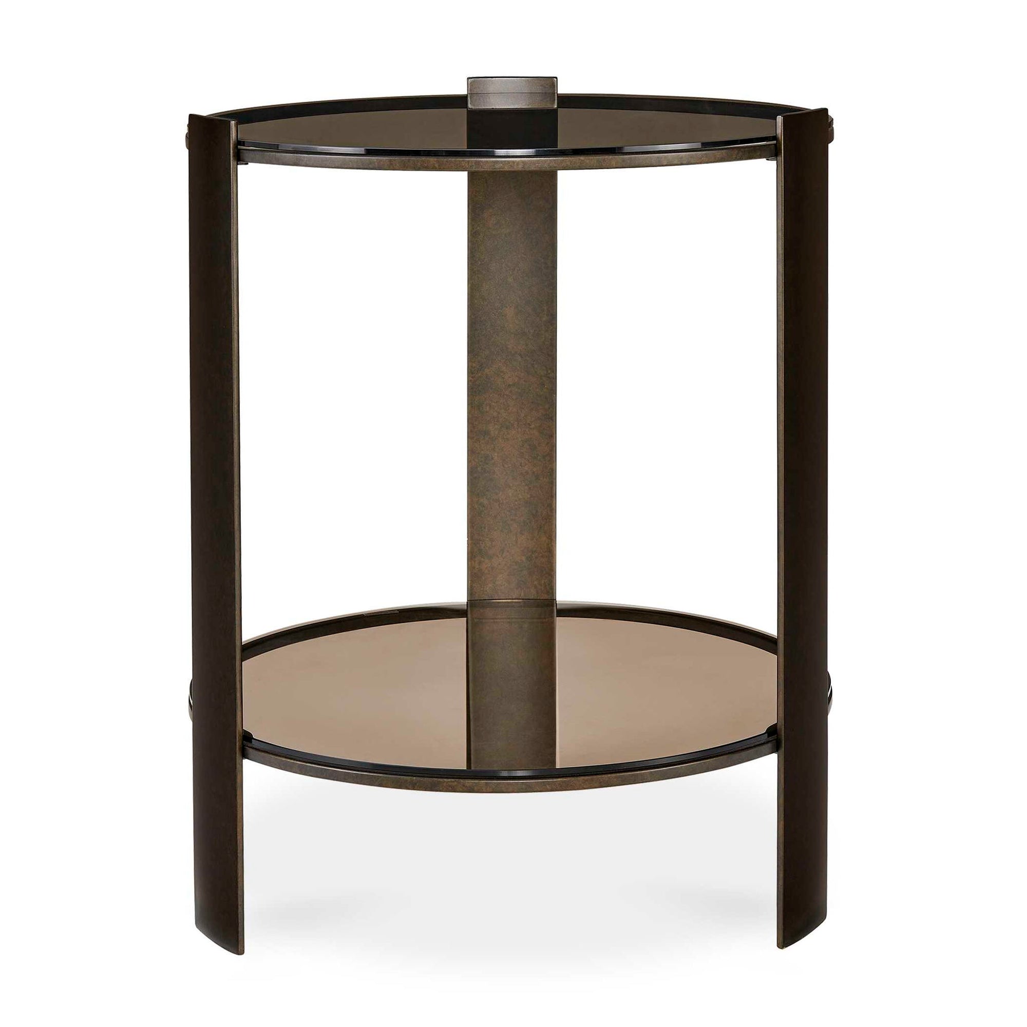 Hanson - Side Table - Bronze &amp; Dark Glass