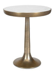 Gianno - Round Marble Side Table - Brass / White