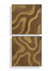 Golden Terrain - Wooden Wall Decor (Set of 2) - Brown / Gold