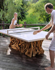 Stonewood - Indoor-Outdoor Ping-Pong Dining Table - White / Woodtone